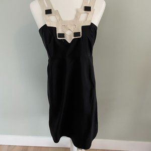 Vintage Shoshanna Black & White Silk Dress
